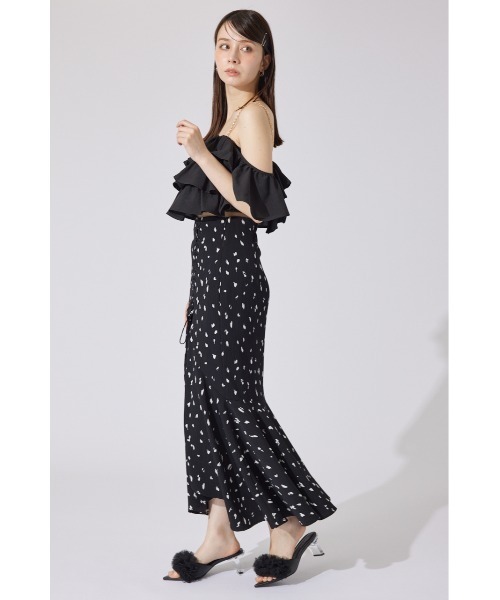 rienda（リエンダ）の「レースアップマーメイドスコートショートパンツ　夏服（スカート・レディース・ブラック/ホワイト・SMALL/MEDIUM）」の8枚目の写真