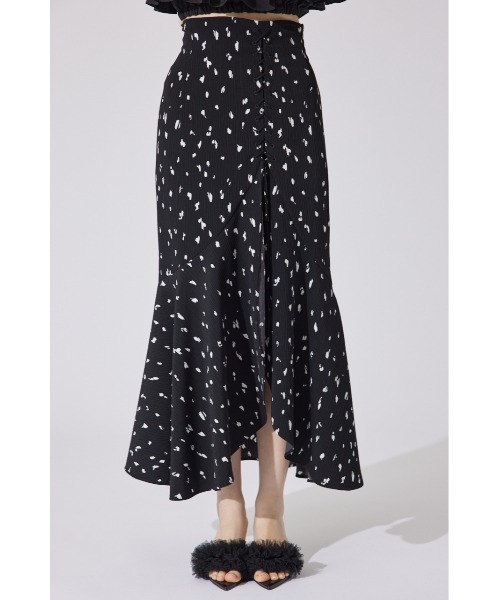 rienda（リエンダ）の「レースアップマーメイドスコートショートパンツ　夏服（スカート・レディース・ブラック/ホワイト・SMALL/MEDIUM）」の6枚目の写真