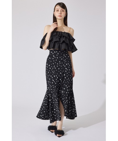 rienda（リエンダ）の「レースアップマーメイドスコートショートパンツ　夏服（スカート・レディース・ブラック/ホワイト・SMALL/MEDIUM）」の7枚目の写真
