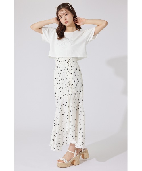 rienda（リエンダ）の「レースアップマーメイドスコートショートパンツ　夏服（スカート・レディース・ブラック/ホワイト・SMALL/MEDIUM）」の16枚目の写真