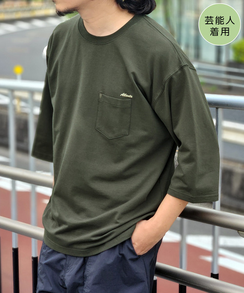 ikka(イッカ)の「インレイ7分袖ポケットプリントT(Tシャツ/カットソー・メンズ・ホワイト/ライム/ブルー/ブラック・M/L/XL/S)」の3枚目の写真
