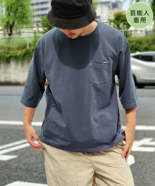 ikka(イッカ)の「インレイ7分袖ポケットプリントT(Tシャツ/カットソー・メンズ・ホワイト/ライム/ブルー/ブラック・M/L/XL/S)」の4枚目の写真