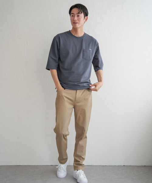 ikka(イッカ)の「インレイ7分袖ポケットプリントT(Tシャツ/カットソー・メンズ・ホワイト/ライム/ブルー/ブラック・M/L/XL/S)」の5枚目の写真