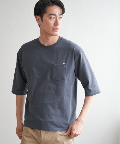 ikka(イッカ)の「インレイ7分袖ポケットプリントT(Tシャツ/カットソー・メンズ・ホワイト/ライム/ブルー/ブラック・M/L/XL/S)」の7枚目の写真