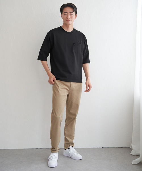 ikka(イッカ)の「インレイ7分袖ポケットプリントT(Tシャツ/カットソー・メンズ・ホワイト/ライム/ブルー/ブラック・M/L/XL/S)」の8枚目の写真