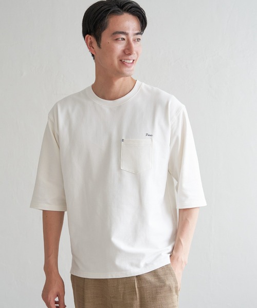ikka(イッカ)の「インレイ7分袖ポケットプリントT(Tシャツ/カットソー・メンズ・ホワイト/ライム/ブルー/ブラック・M/L/XL/S)」の16枚目の写真