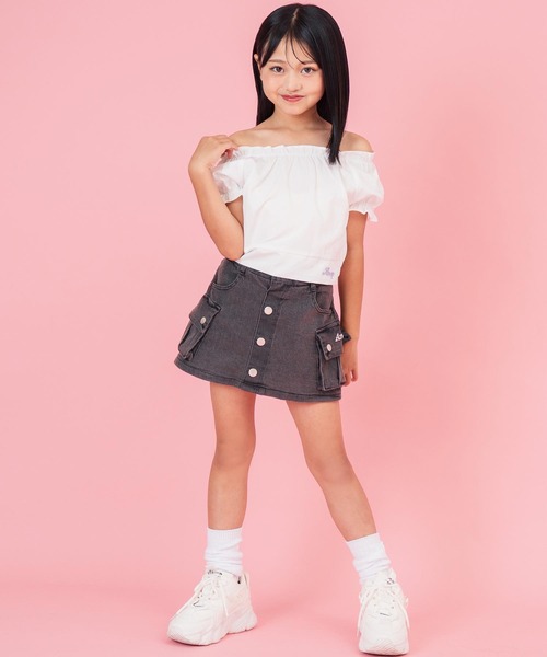 ANAP kids(アナップキッズ)の「パフスリーブ トップス(Tシャツ/カットソー・キッズ・ブラック/ブラウン/ホワイト・130cm/120cm/110cm)」の9枚目の写真