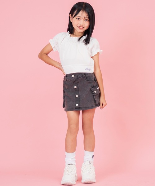 ANAP kids(アナップキッズ)の「パフスリーブ トップス(Tシャツ/カットソー・キッズ・ブラック/ブラウン/ホワイト・130cm/120cm/110cm)」の8枚目の写真