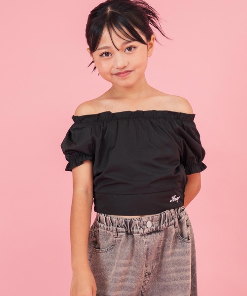 ANAP kids(アナップキッズ)の「パフスリーブ トップス(Tシャツ/カットソー・キッズ・ブラック/ブラウン/ホワイト・130cm/120cm/110cm)」の7枚目の写真
