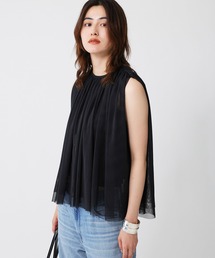 BABYLONE | 【吸汗加工】ダブルチュールノースリブラウス(シャツ/ブラウス)