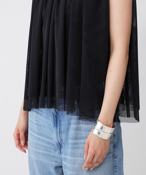 BABYLONE（バビロン）の「【吸汗加工】ダブルチュールノースリブラウス（シャツ/ブラウス・レディース・ボルドー/ブラック・フリー）」の21枚目の写真