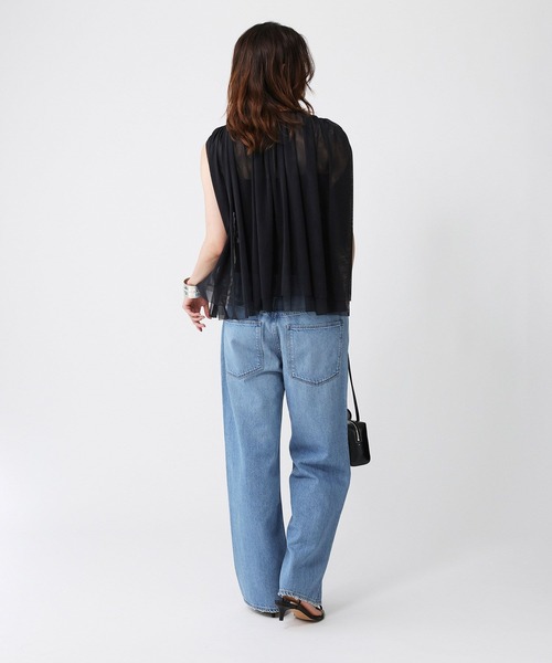 BABYLONE（バビロン）の「【吸汗加工】ダブルチュールノースリブラウス（シャツ/ブラウス・レディース・ボルドー/ブラック・フリー）」の8枚目の写真