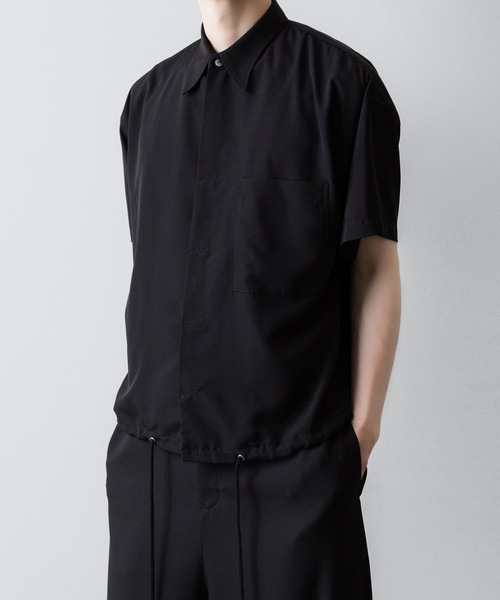 ato(アトウ)の「OVERSIZED DRAW CORD SHIRTS(シャツ/ブラウス・メンズ・ホワイト/ブラック・44/46/48)」の4枚目の写真