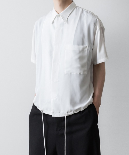 ato(アトウ)の「OVERSIZED DRAW CORD SHIRTS(シャツ/ブラウス・メンズ・ホワイト/ブラック・44/46/48)」の21枚目の写真