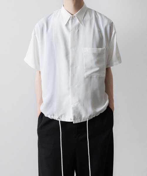 ato(アトウ)の「OVERSIZED DRAW CORD SHIRTS(シャツ/ブラウス・メンズ・ホワイト/ブラック・44/46/48)」の20枚目の写真