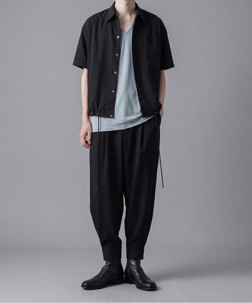 ato(アトウ)の「OVERSIZED DRAW CORD SHIRTS(シャツ/ブラウス・メンズ・ホワイト/ブラック・44/46/48)」の3枚目の写真