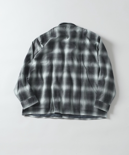 JOURNAL STANDARD J.S HOMESTEAD（ジャーナルスタンダードホームステッド）の「J.S.Homestead / インディゴ チェック ミリタリー シャツ（シャツ/ブラウス・メンズ・コバルトブルー/ブラック/ブラウン系その他/チャコールグレー・MEDIUM/LARGE）」の10枚目の写真