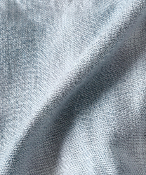 JOURNAL STANDARD J.S HOMESTEAD（ジャーナルスタンダードホームステッド）の「J.S.Homestead / インディゴ チェック ミリタリー シャツ（シャツ/ブラウス・メンズ・コバルトブルー/ブラック/ブラウン系その他/チャコールグレー・MEDIUM/LARGE）」の14枚目の写真