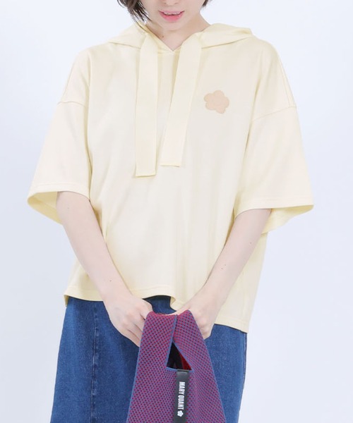 マリークワント MARY QUANT バックロゴ半袖 パーカ （ブラック） バックロゴ半袖 パーカ（パーカー）｜MARY QUANT（マリー