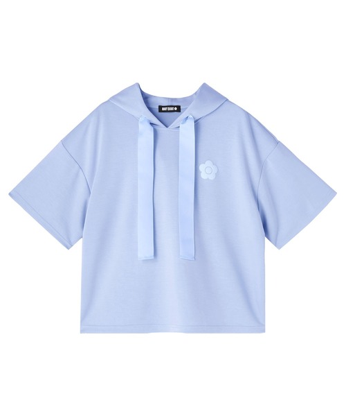 マリークワント MARY QUANT バックロゴ半袖 パーカ （ブラック） バックロゴ半袖 パーカ（パーカー）｜MARY QUANT（マリー