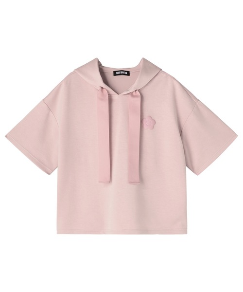 マリークワント MARY QUANT バックロゴ半袖 パーカ （ブラック） バックロゴ半袖 パーカ（パーカー）｜MARY QUANT（マリー