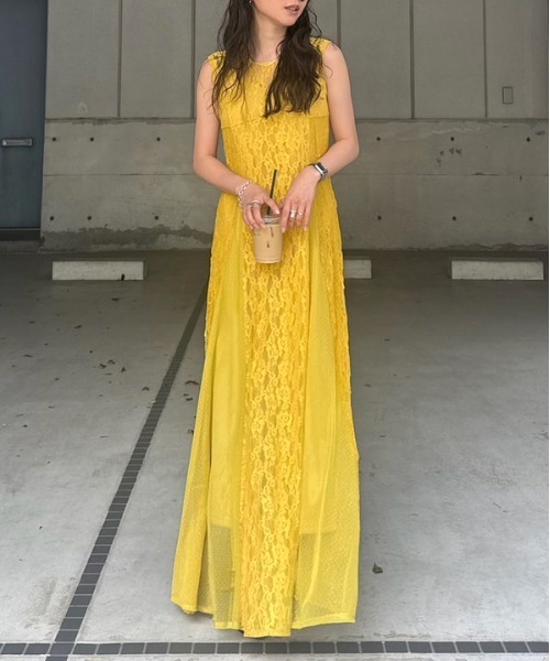 セール】MEDI SWITCH LACE SOFT DRESS（ワンピース）｜Ameri