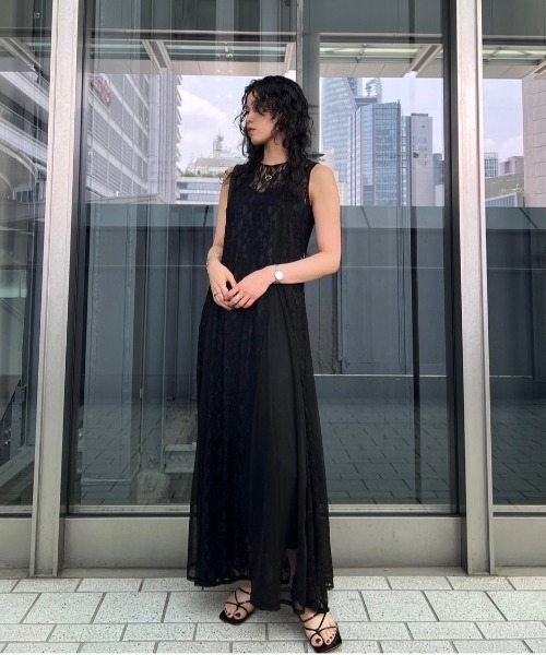 ワンピース AMERI Scd セール】MEDI SWITCH LACE SOFT DRESS（ワンピース）｜Ameri