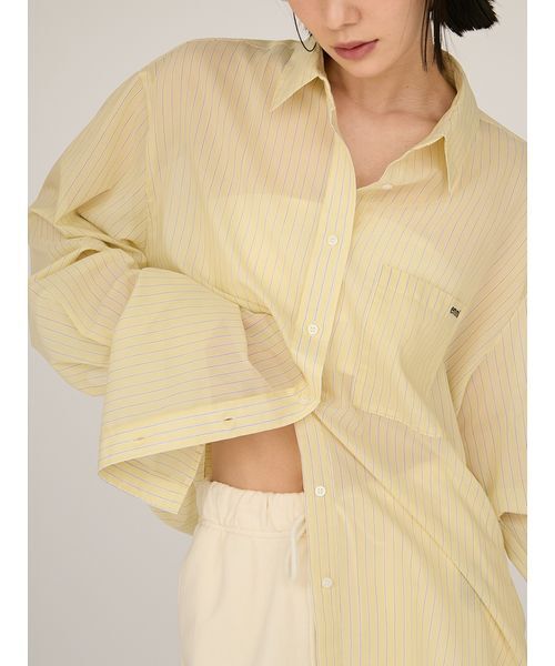 【新品即発送】emmi シアーストライプシャツ　ホワイト WEB限定カラー】シアーストライプシャツ(シャツ・ブラウス