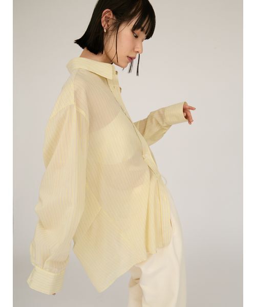 シアーストライプシャツ（ルームウェア/パジャマ）｜emmi（エミ