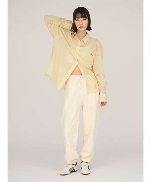 【新品即発送】emmi シアーストライプシャツ　ホワイト 新品即発送】emmi シアーストライプシャツ ホワイト シアー