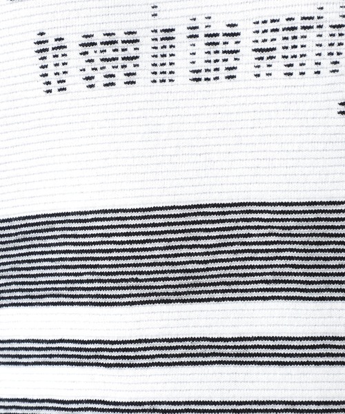 NICOLE CLUB FOR MEN（ニコルクラブフォーメン）の「【NICOLE SPORTS】ロゴタックジャカードボーダーニット（ニット/セーター・メンズ・オフホワイト/ブラック/その他・MEDIUM/LARGE/X-LARGE）」の7枚目の写真