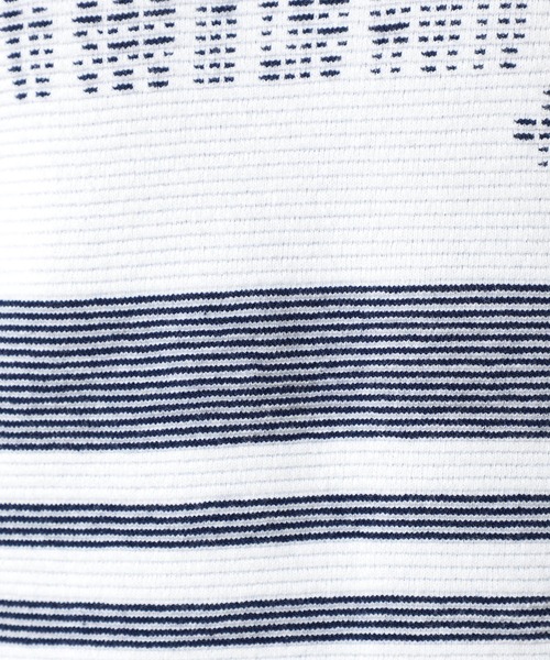 NICOLE CLUB FOR MEN（ニコルクラブフォーメン）の「【NICOLE SPORTS】ロゴタックジャカードボーダーニット（ニット/セーター・メンズ・オフホワイト/ブラック/その他・MEDIUM/LARGE/X-LARGE）」の6枚目の写真