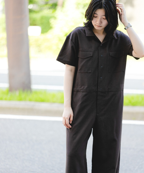 セール】『UR TECH』租毛ライク ジャンプスーツ（サロペット