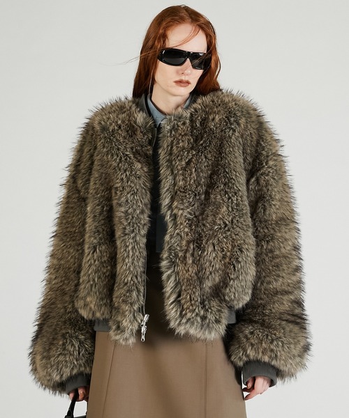 PRANK PROJECT(プランクプロジェクト)の「リバーシブルファーMA-1 / Reversible fur MA-1(MA-1・レディース・ブラック/アイボリー/カーキ・FREE)」の3枚目の写真