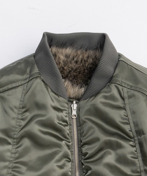 PRANK PROJECT(プランクプロジェクト)の「リバーシブルファーMA-1 / Reversible fur MA-1(MA-1・レディース・ブラック/アイボリー/カーキ・FREE)」の8枚目の写真