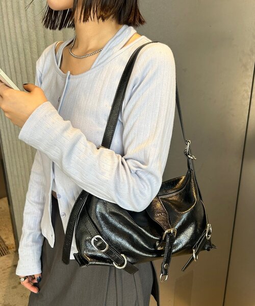 mystic（ミスティック）の「loti ベルトデザインショルダー（ショルダーバッグ・レディース・アイボリー/ブラック・ONE SIZE）」の22枚目の写真