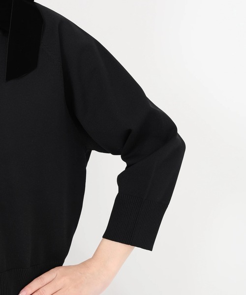 STRAWBERRY-FIELDS（ストロベリーフィールズ）の「ポーツポリー_ベルベットリボンニット（ニット/セーター・レディース・ブラック/ブラウン・2）」の9枚目の写真