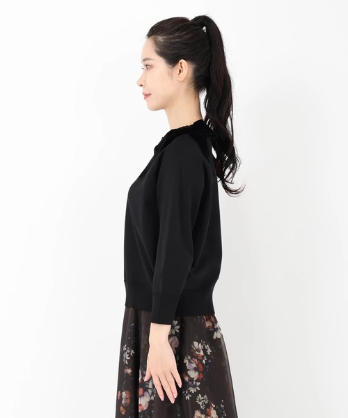 STRAWBERRY-FIELDS（ストロベリーフィールズ）の「ポーツポリー_ベルベットリボンニット（ニット/セーター・レディース・ブラック/ブラウン・2）」の5枚目の写真