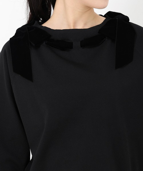 STRAWBERRY-FIELDS（ストロベリーフィールズ）の「ポーツポリー_ベルベットリボンニット（ニット/セーター・レディース・ブラック/ブラウン・2）」の7枚目の写真