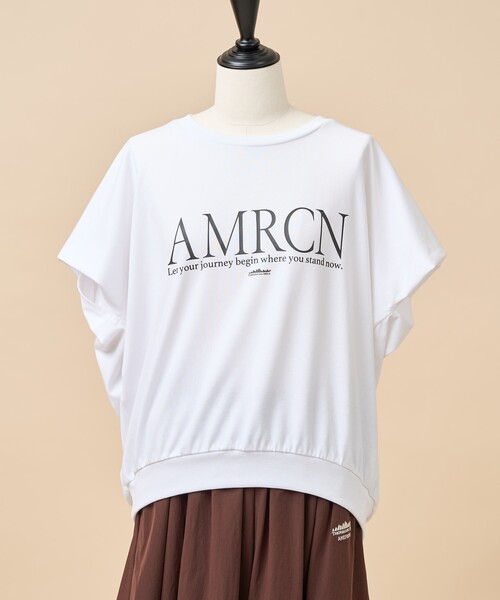 AMERICANA アメリカーナ　スリット　フレンチスリーブ　Tシャツ AMERICANA アメリカーナ スリット フレンチスリーブ Tシャツ