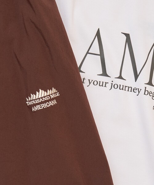 FREAK'S STORE(フリークスストア)の「Americana × THOUSAND MILE × FREAK'S STORE/アメリカーナ × サウザンドマイル 別注 フレンチスリーブTシャツ スカートセットアップ/ロゴTシャツ バルーンスカート セットアップ(スカート・レディース・ブラウン/グリーン/ベージュ/ブラック・フリ-)」の19枚目の写真