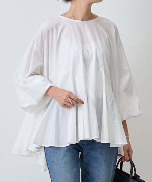 BEARDSLEY（ビアズリー）の「花びらフレアーブラウス（シャツ/ブラウス・レディース・ホワイト/ブラック・FREE）」の6枚目の写真