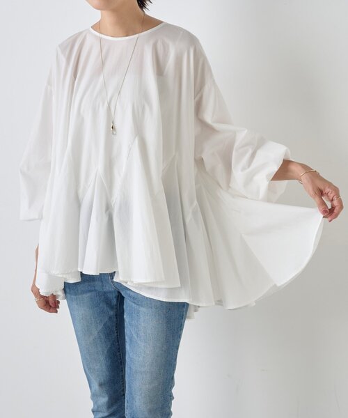 BEARDSLEY（ビアズリー）の「花びらフレアーブラウス（シャツ/ブラウス・レディース・ホワイト/ブラック・FREE）」の14枚目の写真