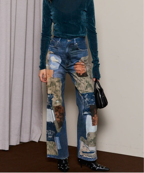 パッチワークプリントデニム Patchwork Printed Denim Pants/パッチワークプリントデニム（デニム