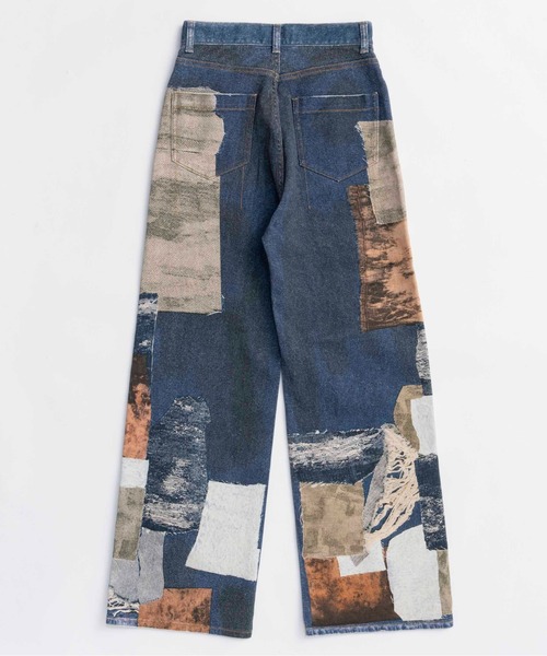 パッチワークプリントデニム Patchwork Printed Denim Pants/パッチワークプリントデニム（デニム