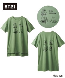 【BT21】ゆるシルエットプリントチュニックTシャツ<大きいサイズ有>