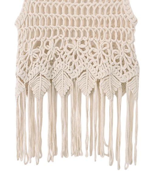 marjour（マージュール）の「MACRAME KNIT FRINGE VEST（ベスト・レディース・アイボリー・M）」の19枚目の写真