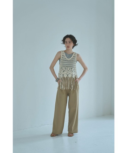 marjour（マージュール）の「MACRAME KNIT FRINGE VEST（ベスト・レディース・アイボリー・M）」の7枚目の写真
