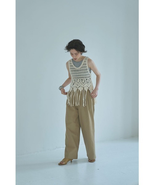 marjour（マージュール）の「MACRAME KNIT FRINGE VEST（ベスト・レディース・アイボリー・M）」の8枚目の写真