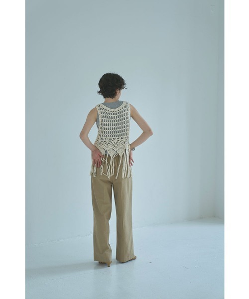 marjour（マージュール）の「MACRAME KNIT FRINGE VEST（ベスト・レディース・アイボリー・M）」の10枚目の写真